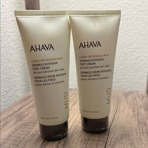 Lot of 2 AHAVA Leave-On Deadsea Mud Foot Cream Duo